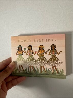 Rifle Paper Co Hawaiian Hula Dancers Birthday Cards - stack of 7